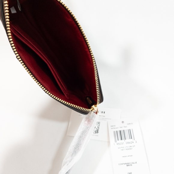 Coach Signature PVC Corner Zip Wristlet - Picture 5 of 6